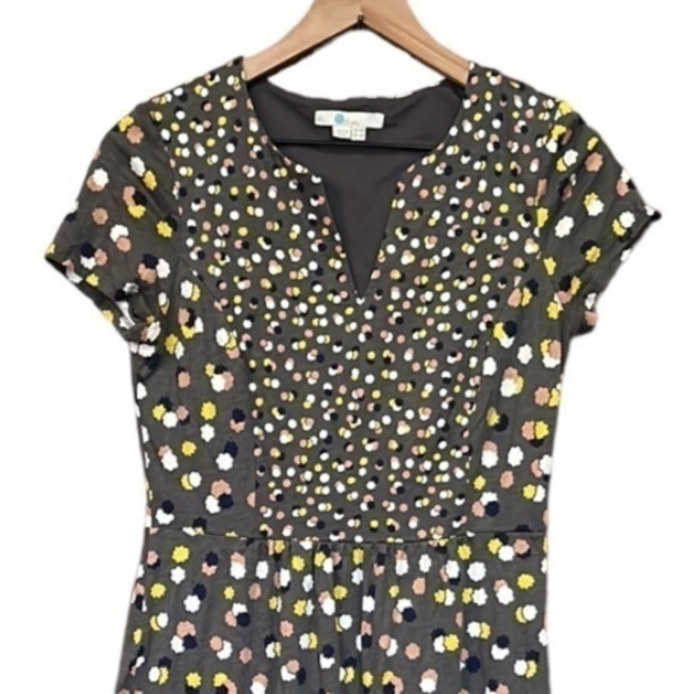 Boden Emory Jersey Short Sleeve Dress in Pewter Fallen Blossom Size 6 - Picture 6 of 11
